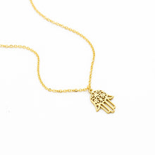 Load image into Gallery viewer, V Attract Stainless Steel Luck Hasma Hand Pendant Necklace