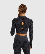 Load image into Gallery viewer, 3 pcs camo seamless women Yoga clothes set | sport leggings and top set