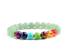 Load image into Gallery viewer, Trendy 7 Chakra Round Beaded Natural Stone Bracelet