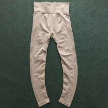 Load image into Gallery viewer, 2 pieces gym set workout clothes for women | knit long sleeve compression crop top + seamless legging