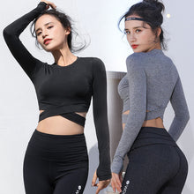Load image into Gallery viewer, Long Sleeve Gym Yoga Tops for Women Sportswear