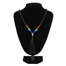 Load image into Gallery viewer, OAIITE 7 Chakra Meditation Prayer Necklace Natural stone Beads Yoga Mala