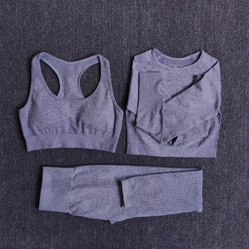 Women Seamless Yoga Set Fitness Sports Suits Gym Clothing