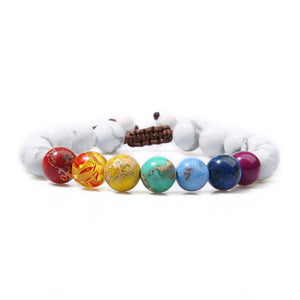 Trendy 7 Chakra Round Beaded Natural Stone Bracelet