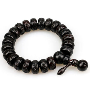 Natural Wood Tibetan Buddhist Bracelet | Lightning Stroke Jujube Beads Yoga Jewelry