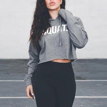 Load image into Gallery viewer, Cotton Letter Crop Top Sports Yoga T Shirts | Autumn Long Sleeves Hoodie Sweatshirt
