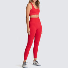 Load image into Gallery viewer, Seamless Yoga Set Nylon Woman Sportswear 2 Piece Exercise Leggings &amp; Padded Sports Bras
