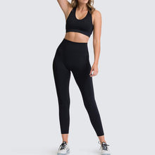 Load image into Gallery viewer, Seamless Yoga Set Nylon Woman Sportswear 2 Piece Exercise Leggings &amp; Padded Sports Bras
