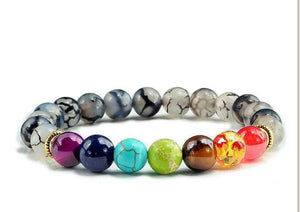 Trendy 7 Chakra Round Beaded Natural Stone Bracelet