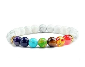 Trendy 7 Chakra Round Beaded Natural Stone Bracelet