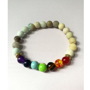 Trendy 7 Chakra Round Beaded Natural Stone Bracelet