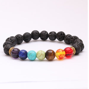 Trendy 7 Chakra Round Beaded Natural Stone Bracelet