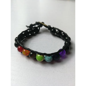 Trendy 7 Chakra Round Beaded Natural Stone Bracelet