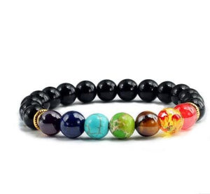 Trendy 7 Chakra Round Beaded Natural Stone Bracelet