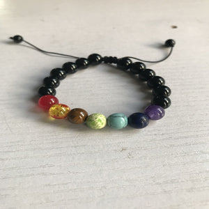 Trendy 7 Chakra Round Beaded Natural Stone Bracelet