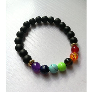 Trendy 7 Chakra Round Beaded Natural Stone Bracelet