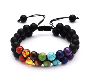 Trendy 7 Chakra Round Beaded Natural Stone Bracelet