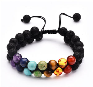 Trendy 7 Chakra Round Beaded Natural Stone Bracelet