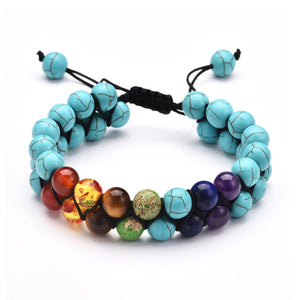 Trendy 7 Chakra Round Beaded Natural Stone Bracelet