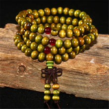 Load image into Gallery viewer, Multicouche 108 perles de bois Lotus OM Bracelet
