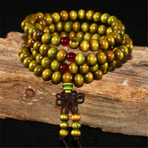 Multicouche 108 perles de bois Lotus OM Bracelet