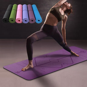 1830*610*6mm TPE Yoga Mat with Position Line Non Slip Carpet Mat