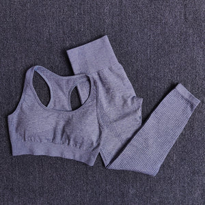 Women Seamless Yoga Set Fitness Sports Suits Gym Clothing