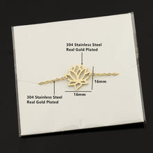 Load image into Gallery viewer, Stainless Steel Gold Charm Healing Lucky Lotus Flower Yoga Bracelets
